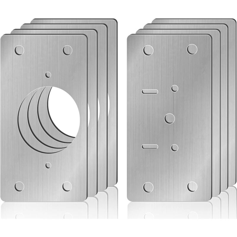 8er Set Scharnier-reparaturplatten Für Schranktüren – Edelstahl – Einfache Installation – Für Holzmöbel Und Regale