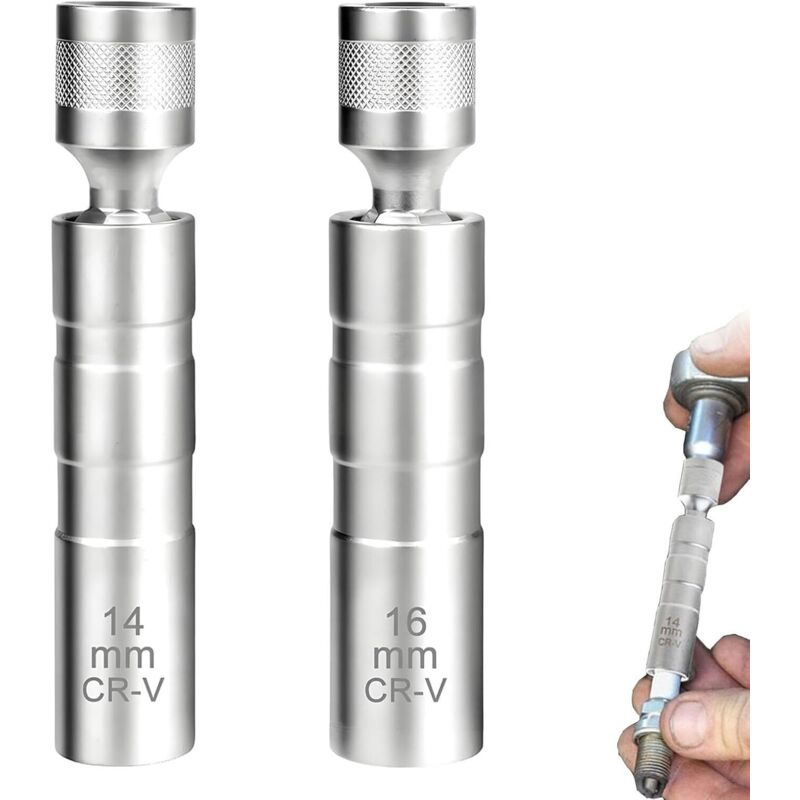 2 Stück Zündkerzenschlüssel 16mm & 14mm, Zündkerzensteckschlüssel, Werkzeug Zum Ausbau Von Zündkerzen, Zündkerzenschlüssel Für Autoreparaturen