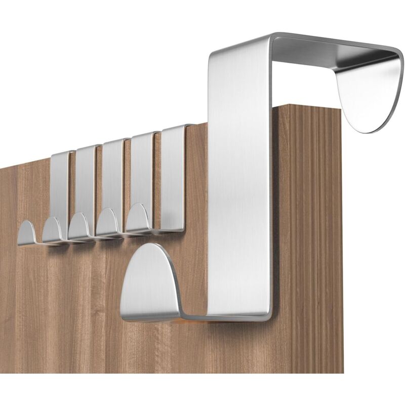 A Argent 6-teiliger Hakenhalter, Garderobenhaken Aus Edelstahl Für Standardtüren, Schubladen, Schränke, Für Küche, Badezimmer, Schlafzimmer