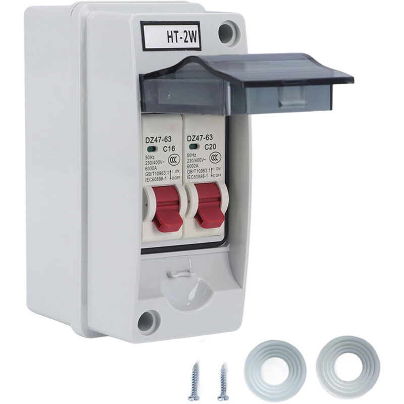 Sg – Wasserdichte Außenverteilerdose, 2-poliger Leitungsschutzschalter (mcb) Typ C, Ac 230v/400v
