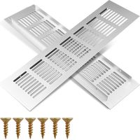 2 Stück Aluminium-lüftungsgitter Weiß 80x250mm, Rechteckiges Entlüftungsgitter Für Türen Oder Schränke, Lüftungsgitter Mit Befestigungslöchern Für Möbel, Küche Und Kühlschrank