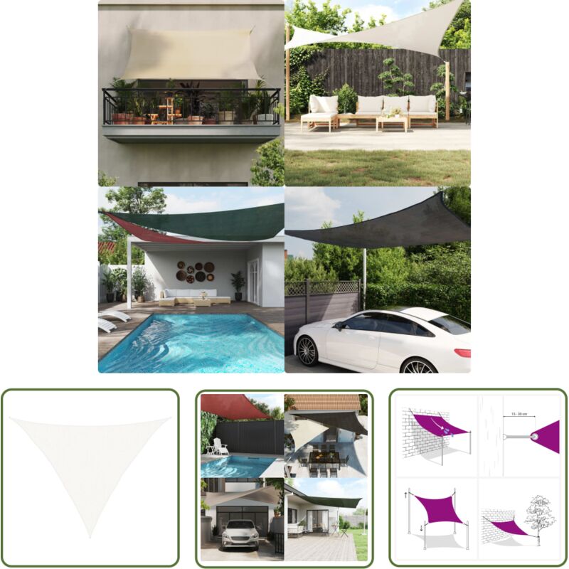 The Living Store Schattennetz 160 G/m² Weiß 2,5x2,5x3,5 M Hdpe - Sonnenschirm - Schattensegel - Rechteckiger Sonnenschirm - Weißer Sonnenschirm - Gartensonnenschirm