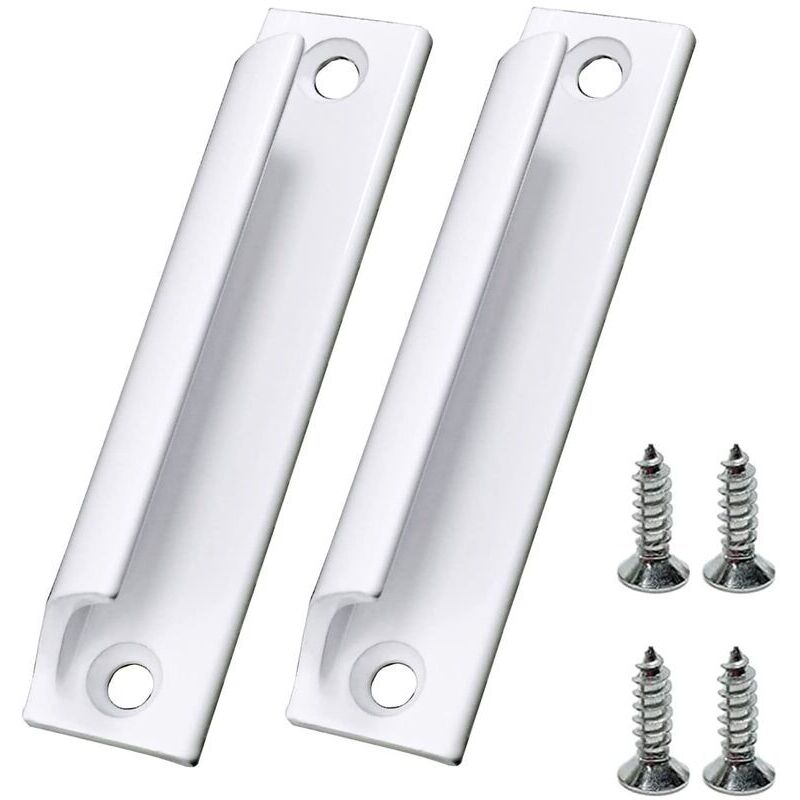 2-teiliger Schiebetürgriff Aus Weißem Aluminium – Rostbeständig – Ergonomisches Design Für Einfaches Öffnen – Inklusive Schrauben