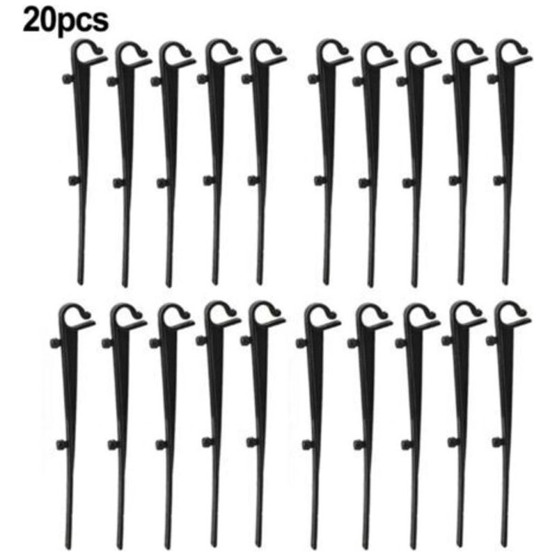 Satz Von 20 Pp-befestigungshaken Für Dachrinnenschutzgitter - Länge 16 Cm, Lochabstand 7,2 Cm, Schwarz