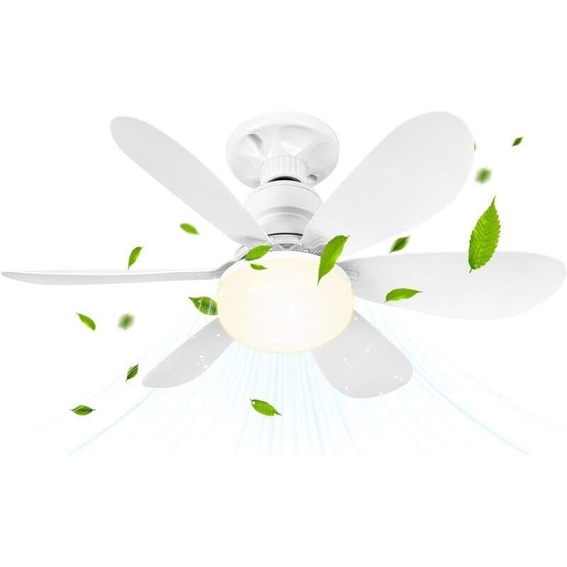 Deckenventilator Mit Licht Und Fernbedienung, 52cm 40w Kleiner Dimmbarer Led-deckenventilator Mit E27-fassung