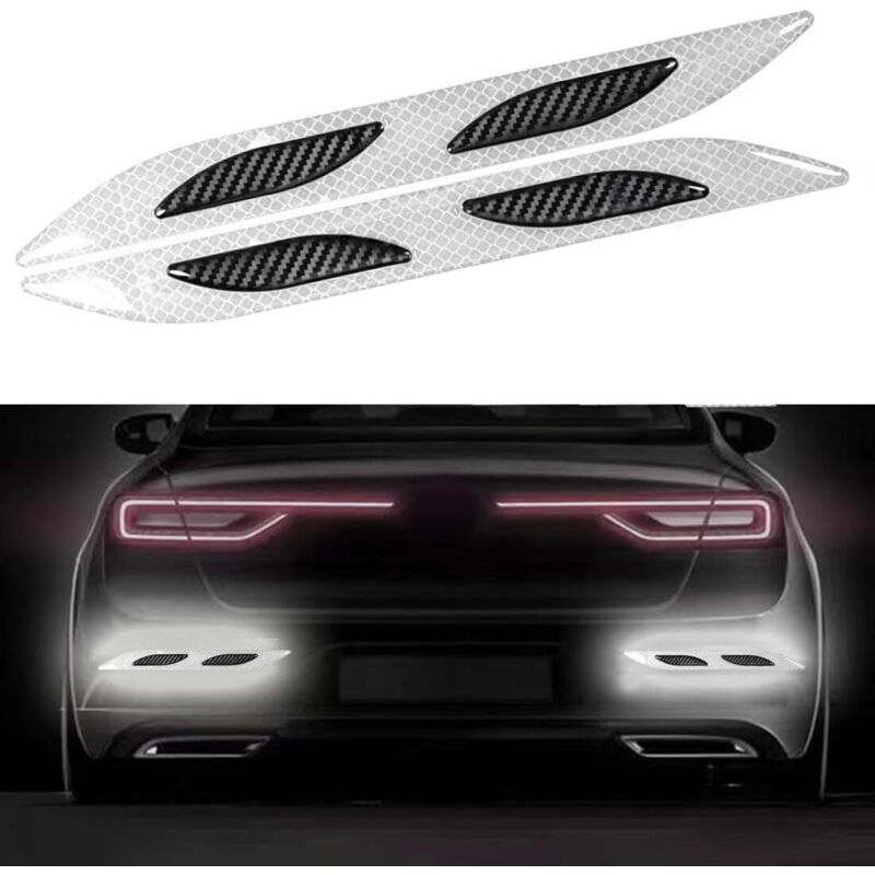 2 Stück Reflektierende Aufkleber Für Kofferraum, Reflektierende Sichtbarkeitsaufkleber Für Die Nacht, Sicherheitsreflektoren Für Auto, Lkw, Motorrad (weiß)
