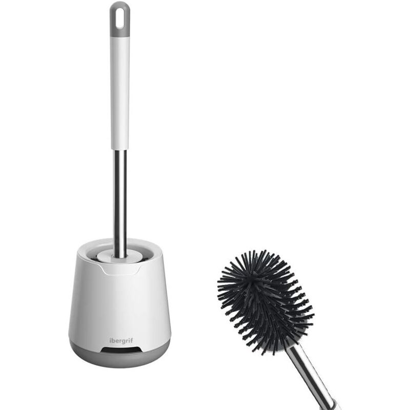 Blanc Brosse Wc Silikon - Toilettenbürste Und Halter, Tropffrei, Antibakteriell, Belüftete Wc-bürste, Schnelle Trocknung Ohne Geruch, Wand-/bodenmontage, Für Bad Und Wc