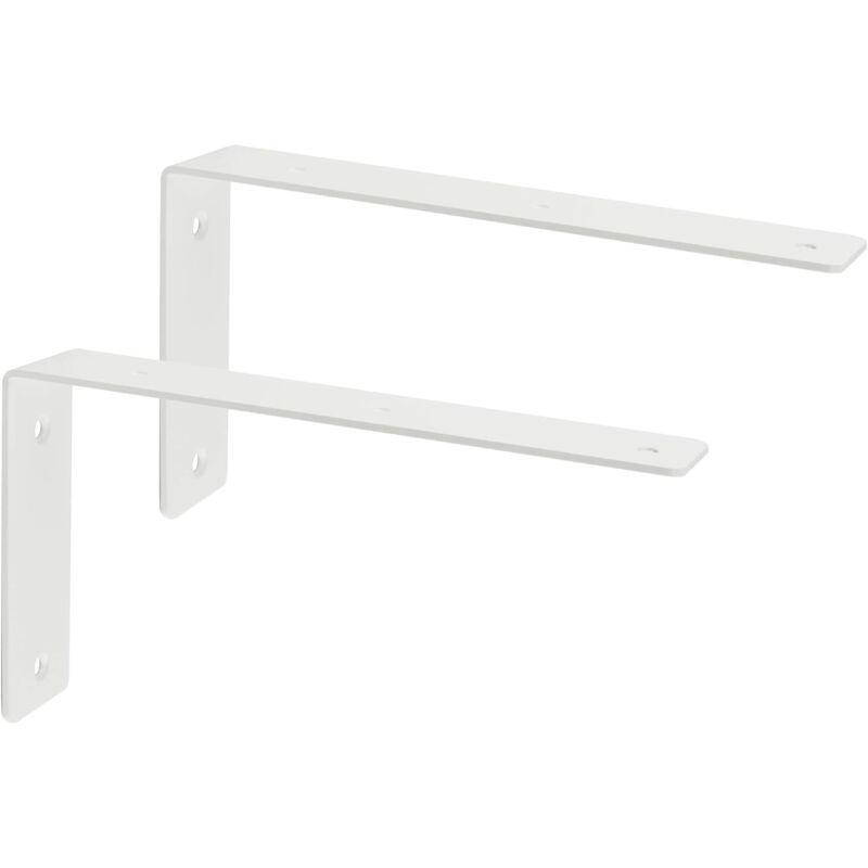 Equerre Wandregal Weiß, Schwerlast-wandregalhalterung Aus Edelstahl Im Industriestil, L-förmige Eckwinkelstütze Für Regalbretter, 225 X 125 X 45 Mm, 2 Stück