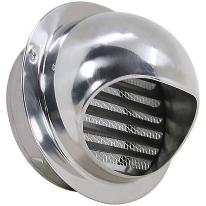 Entrée D'Air À Bille En Acier Inoxydable V2a 150 Mm Avec Protection Contre Les Intempéries Et Les Insectes, Argent