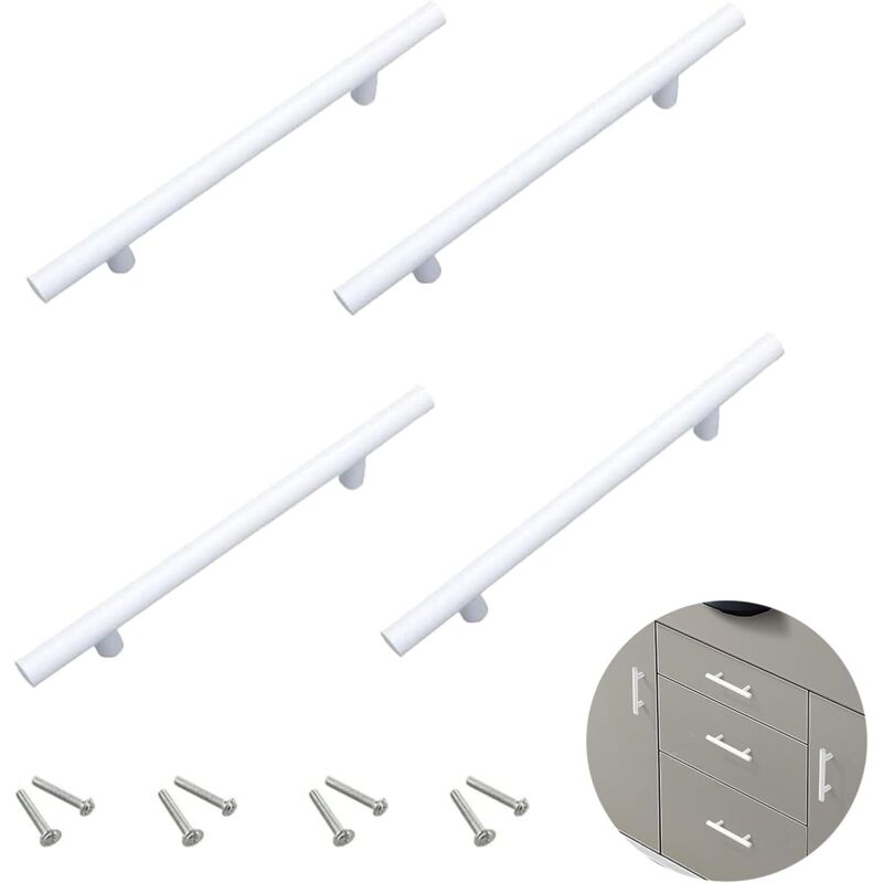 4 Stück Weiße Küchengriffe 128 Mm, Möbelgriff, T-griffe Für Schrank Und Schublade, Für Küchenmöbel, Schubladen, Wohndekoration, Weißer Türgriff