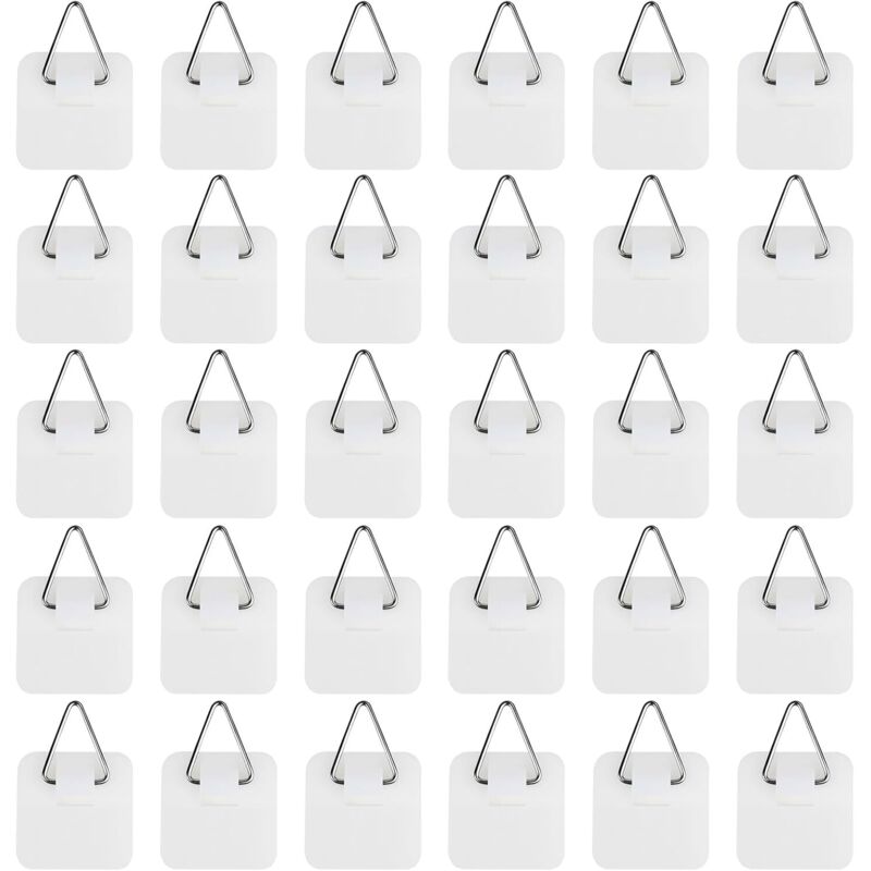 3er-set Selbstklebende Haken Für Bilder, Wandmontierte Klebehaken Für Bilderrahmen, Starke Aufhängungen Mit Maximal 5 Kg Tragkraft, Einfache Werkzeugfreie Installation (kleines Quadrat)