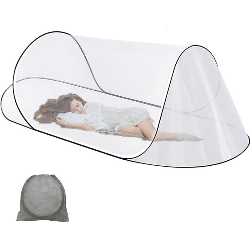 200 X 80 X 56 Cm Faltbares Bett-moskitonetz, Pop-up Tragbares Moskitonetz-zelt, Mückennetz Für Einzelbett, Ultraleichtes Anti-mücken-tool Für Familie, Reisen, Camping (weiß)