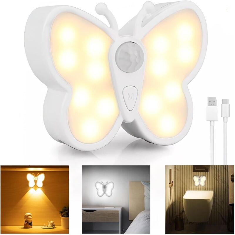 Nachtlicht Mit Bewegungsmelder, Wandmontierte Usb-aufladbare Tragbare Kabellose Nachtlampe, Dimmbare Wandleuchte Für Flur, Küche, Treppe, Schrank