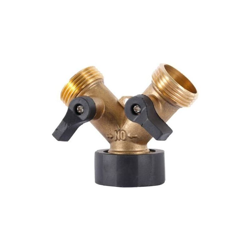 Y-verteiler, 2-wege Für 3/4" Zufuhrschlauch, Doppelter Gartenhahn-anschluss, Y-stück Für Wasserzuleitungen Mit Absperrventil Für Geschirrspüler Usw. H588