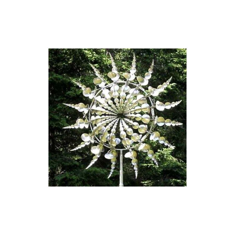 Einzigartige Und Magische Metallene Windmühle, 3d Kinetische Skulptur, Windbetrieben, Solare Metall-windturbine, Solare Garten-windturbine Für Terrasse Und Garten, Außendekoration Für Te