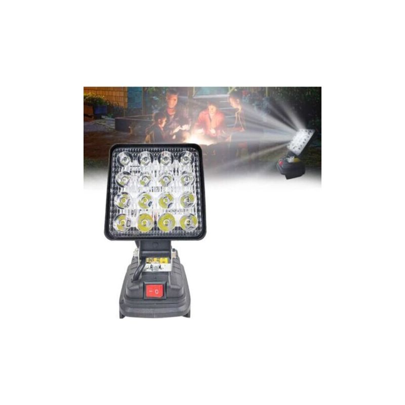 Lampe Für Makita 18 V, Led-arbeitsleuchte Mit 27 W, Multifunktionale Led-strahler-batterie, Tragbare Baustellenlampe, Taschenlampe Für Makita 18 V Lithium-ionen-akku.