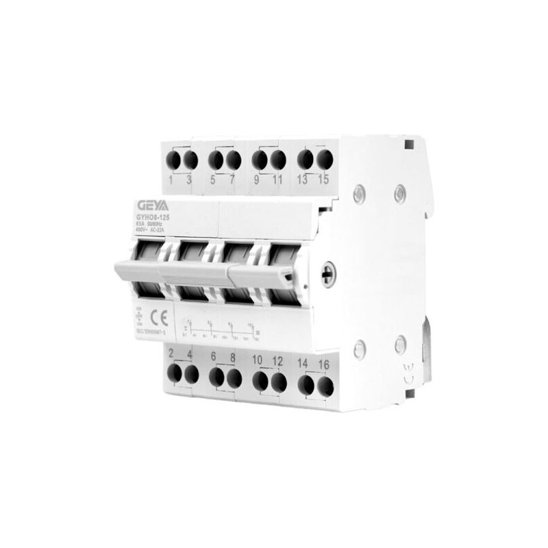 Einpoliger Quellenumkehrschalter 4p 63a, Manueller Dual-power-umschalter, Ac 400v, Manueller Transferumschalter, Trennschalter, Für 35mm Din-schienenmontage