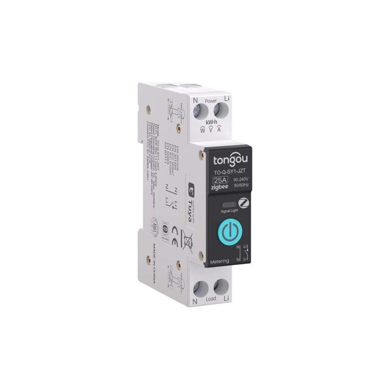 Intelligenter Zigbee-schalter, 25a Diy Smart Switch Kompatibel Mit Alexa Und Google Assistant, Fernsteuerung Über Tuya/smart Life App, Mit Stromverbrauchsmessung, Sprachsteuerung Und Timer-funktion