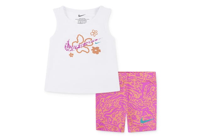 Nike Sportswear Top & Shorts NKG WILD FLOWER AOP BIKE SHORT (2-tlg) für Kinder