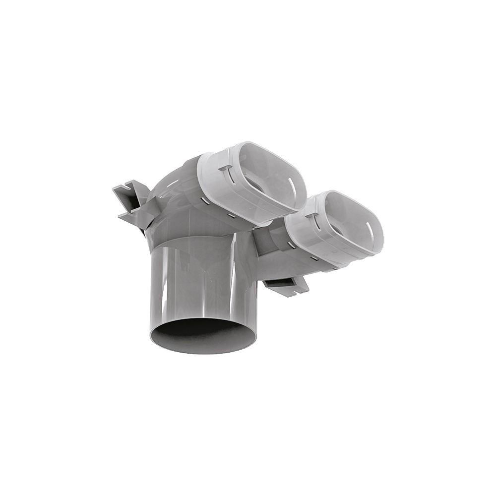 Blauberg Ovaler Adapter Blaufast Opz 125/52x2, 2 Kanalanschlüsse, Kunststoff