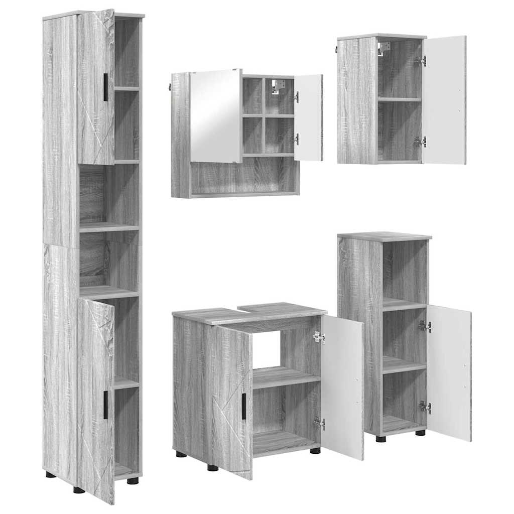 Maison Exclusive - Badezimmermöbel-set 5 Stk. Sonoma-grau 61 X 35