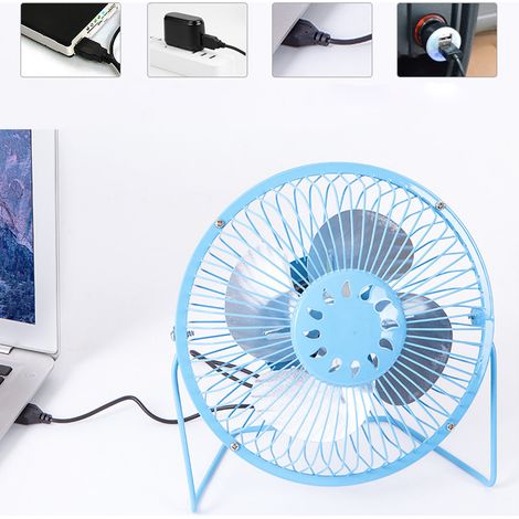 1 Usb-ventilator, 360°-drehung, Metall, 2 Geschwindigkeitsstufen, Leise, Fürs Homeoffice