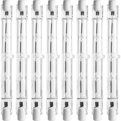 Lot De 8 Ampoules Halogènes R7s 118mm 500w 2800k Blanc Chaud Dimmable – 7000lm – Tension 220-240v Ac – Pour Éclairage Professionnel - Ac220-240v a+++