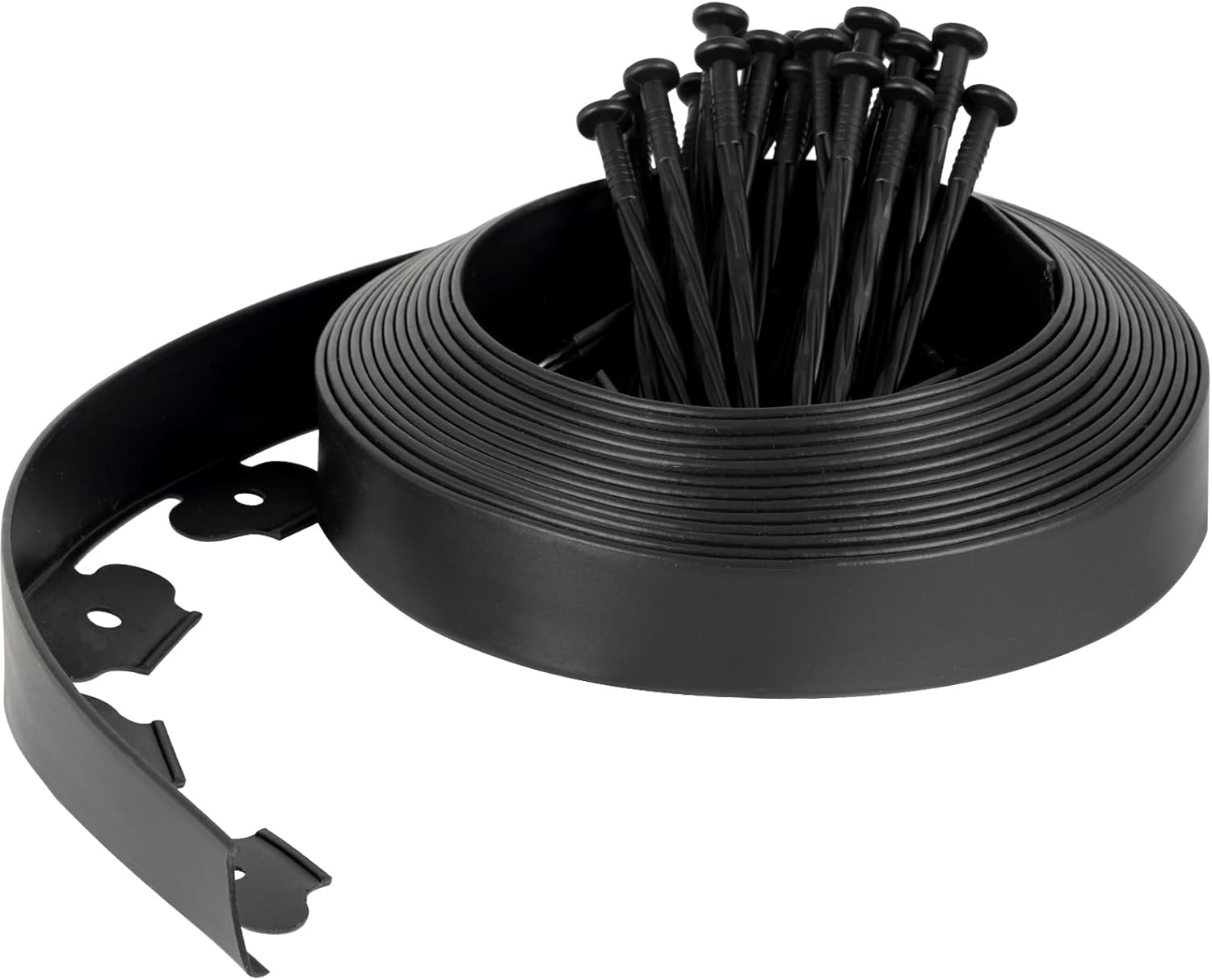 Bordure De Jardin En Plastique Flexible 10 Mètres, Hauteur 5cm - Avec 30 Piquets D'Ancrage – Délimitation Pelouse, Allée, Parterre – Bordurette Extérieure Facile À Installer