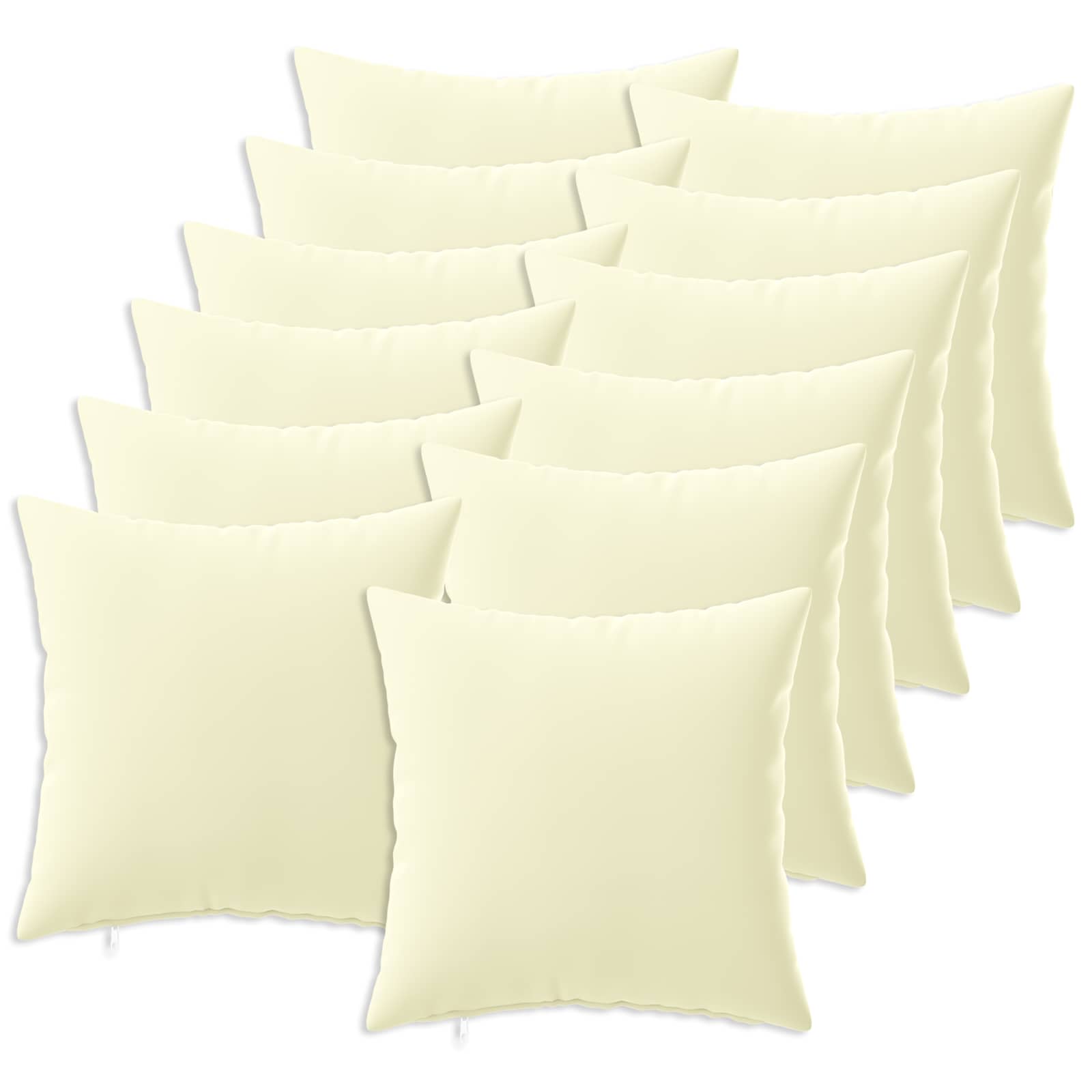 Kissen Mit Kissen Heerlen 12 Stk. Creme Polyester Vidaxl