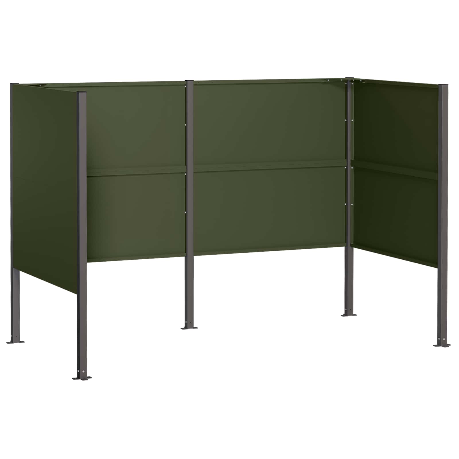 Mülltonnen-sichtschutz 167 X 85 X 113 Cm Stahl Olivgrün Vidaxl