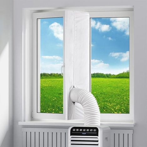 400 Cm Fensterdichtungsset Für Mobile Klimageräte, Energieeffiziente Fensterdichtung Gegen Heißluft, Für Klimaanlagen Und Trockner, Ablufttrockner, Weiß, Kein Bohren Erforderlich