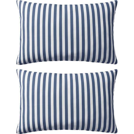 Gartenkissen, 2er-set, Gestreiftes Muster, 60 X 40 Cm, Marineblau
