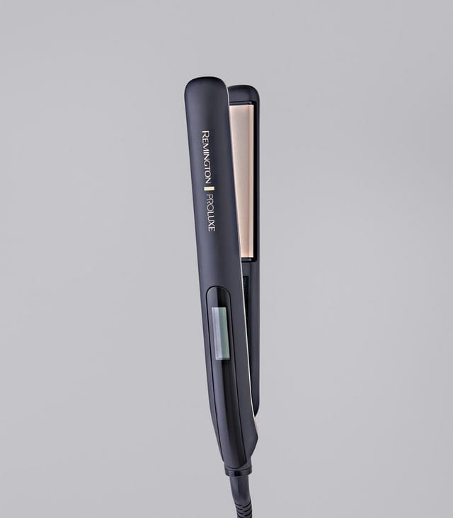 Remington Glätteisen S9100B E51 PROluxe Midnight Ultimate-Glide-Keramik-Beschichtung, OPTIheat-Technologie, LCD display, 110mm lange Keramikstylingplatten