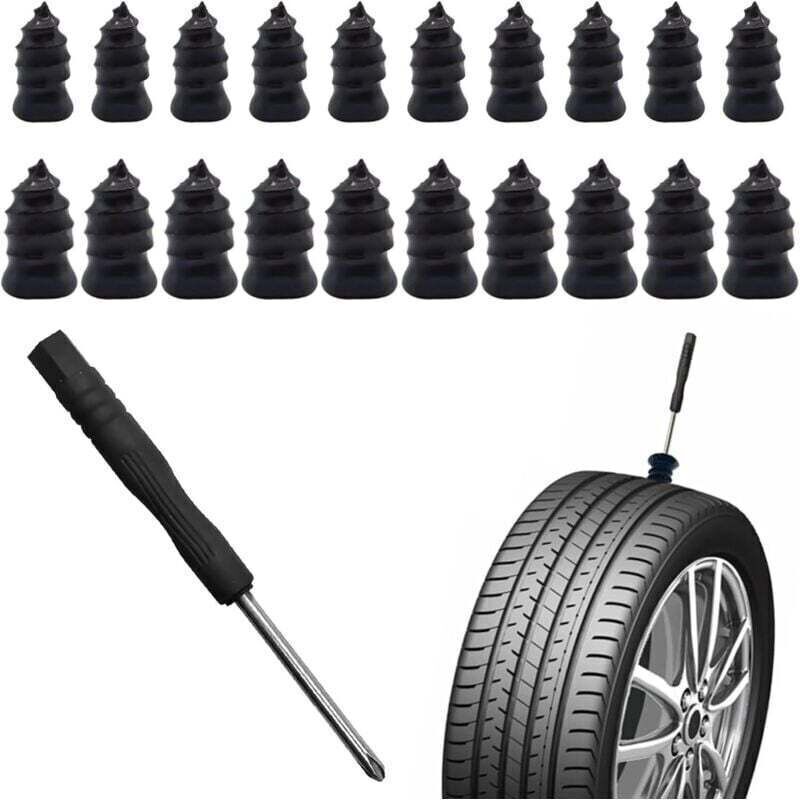 21-teiliges Tubeless-reifenreparaturset Mit Pilzstopfen, Anti-crevaison-reparaturset Für Reifenpannen Und -platten An Autos, Motorrädern, Lkws Und Traktoren