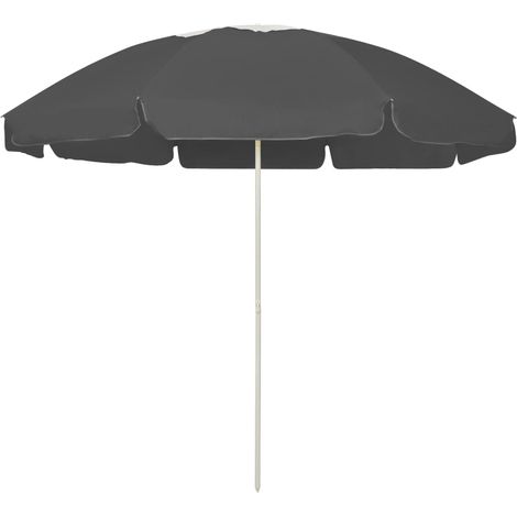 Anthrazitfarbener Sonnenschirm Für Den Strand, 240 Cm