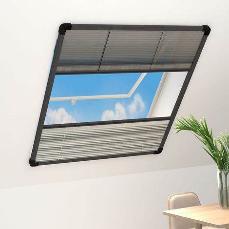 Plissiertes Moskitonetz Für Fenster, Aus Aluminium, 80 X 100 Cm Mit Lamellen