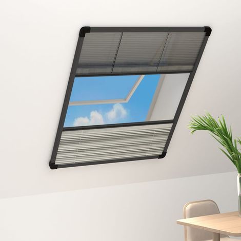 Plissiertes Moskitonetz Für Fenster, Aus Aluminium, 80 X 120 Cm Mit Lamellen