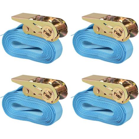 Ratschenzurrgurte, 4er-pack, 0,8 Tonnen, 6 M X 25 Mm, Blau