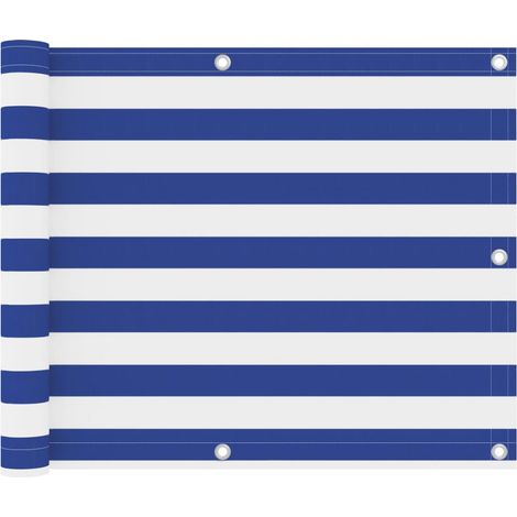 Balkonsichtschutz, Weiß Und Blau, 75 X 500 Cm, Oxford-gewebe
