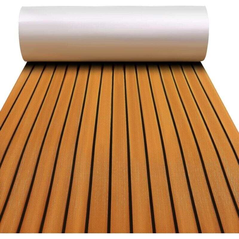 Neue Generation Rutschfester Eva-schaumstoff-bootsbodenmatte Mit 3m-klebeband, Synthetisches Teakdeck Für Boote Und Kajaks, 240 X 450,6 Cm