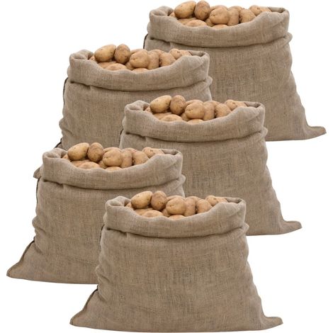 Jutesäcke, 5er-set, 100 X 110 Cm, 100 % Jute, 220 G/m²