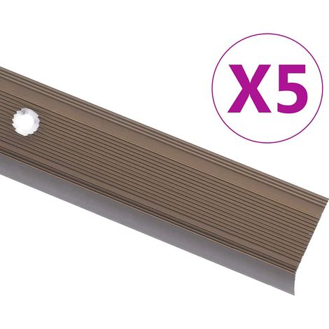L-förmiges Treppenkantenprofil, 5 Stück, Aluminium, 100 Cm, Braun