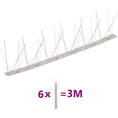 Set Mit 6 Vogelabwehrspitzen, 3 M Edelstahl, 5 Reihen