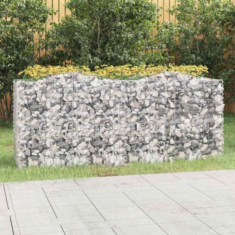 Erhöhter Gabionenpflanzkasten Mit Bogendach, 200 X 50 X 100 Cm, Verzinktes Eisen