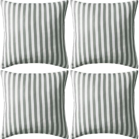 Gartenkissen, 4er-set, Gestreift, 45 X 45 Cm, Grau
