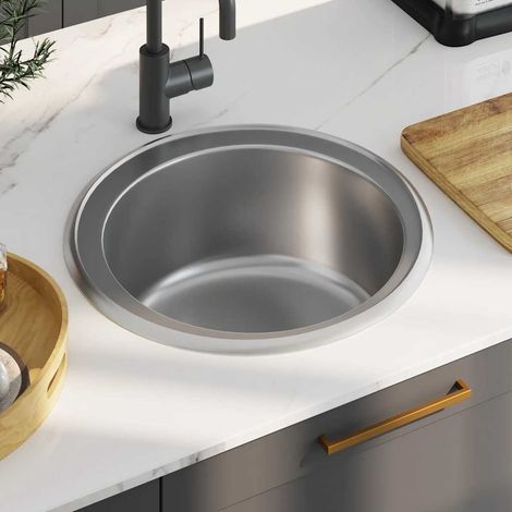 Eingebautes Spülbecken Mit Sieb Und Siphon Aus Edelstahl