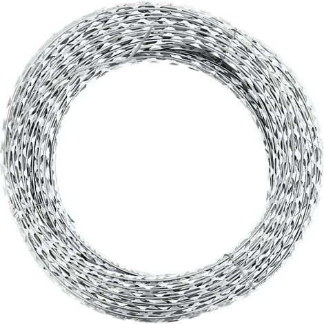 Akkordeonartiger Stacheldraht Mit Lamellen, Verzinkter Stahl, 60 M