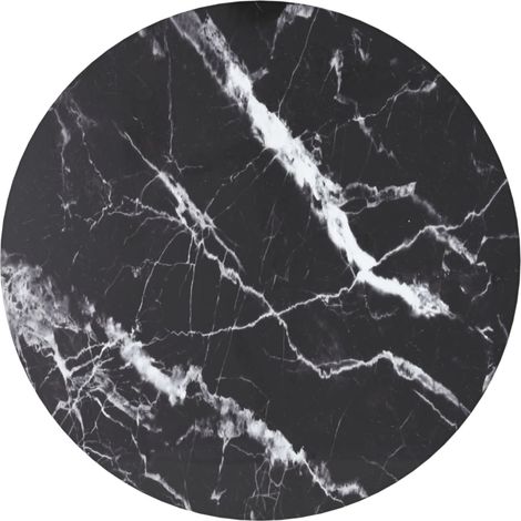 Tischplatte Aus Schwarzem, Gehärtetem Glas, Ø 30 X 0,8 Cm, Marmoroptik