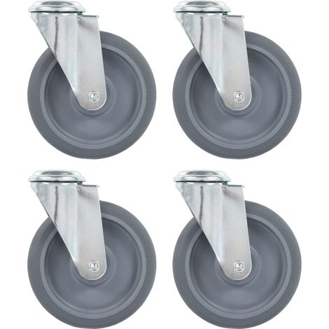 Lenkrollen Mit Bolzenloch, 4 Stück, 125 Mm