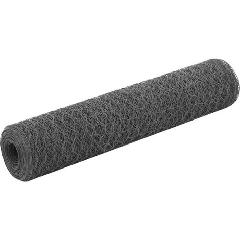 Stahldrahtzaun Mit Pvc-ummantelung, 25 X 0,75 M, Grau
